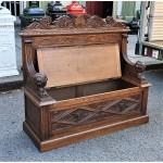 Monks Bench With Pair Lion Ends